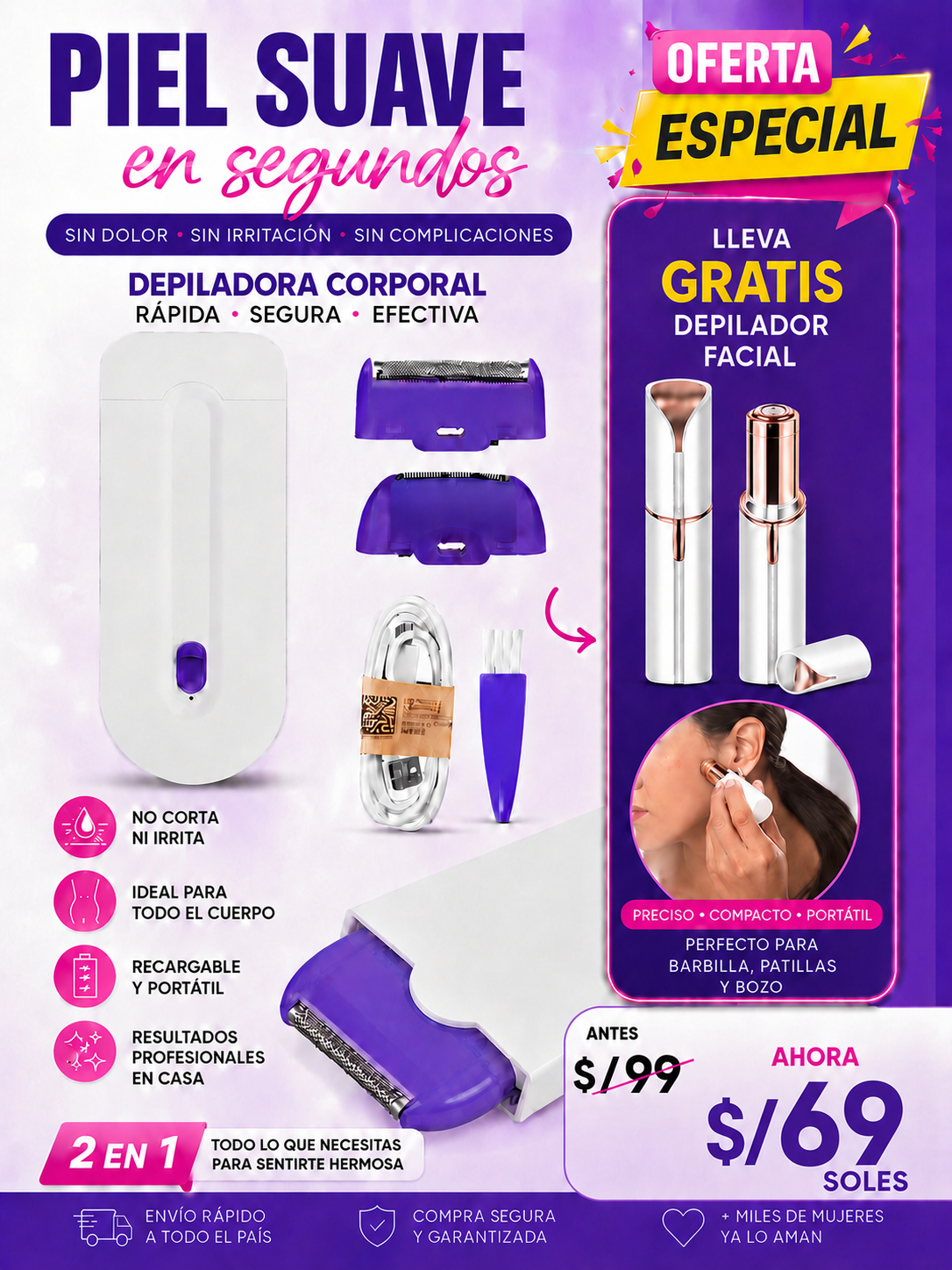 Depiladora Corporal Multiusos