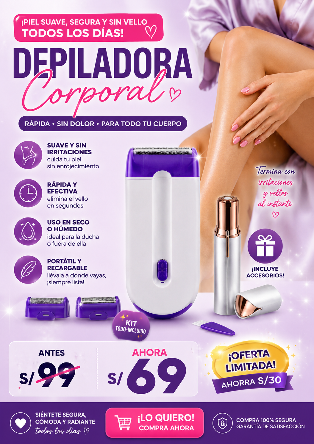 Depiladora Corporal Multiusos